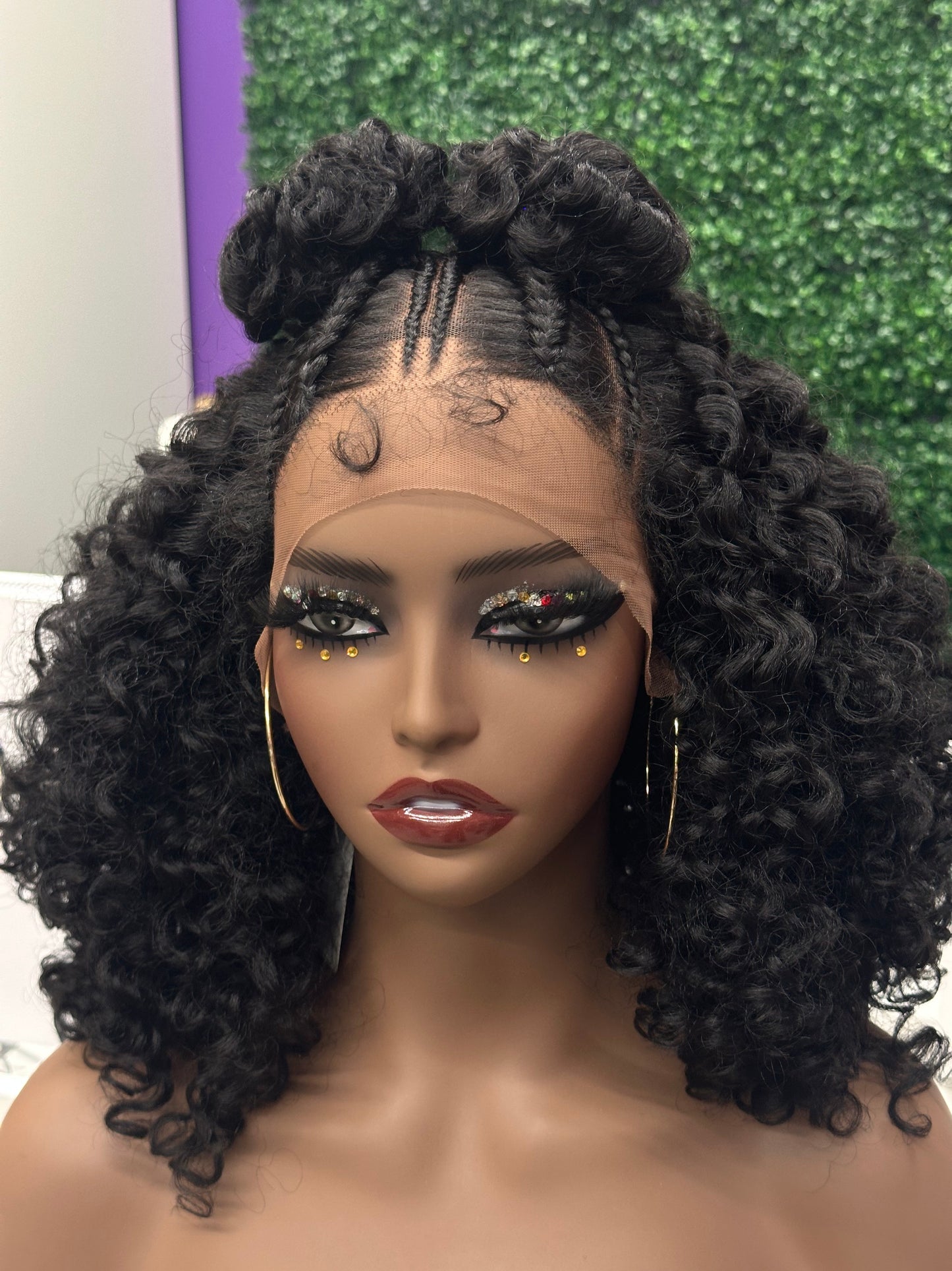 HALF UP PONYTAIL WATER WAVE AFRO CURLY WIG - SYNTHETIC PREMIUM FIBRE