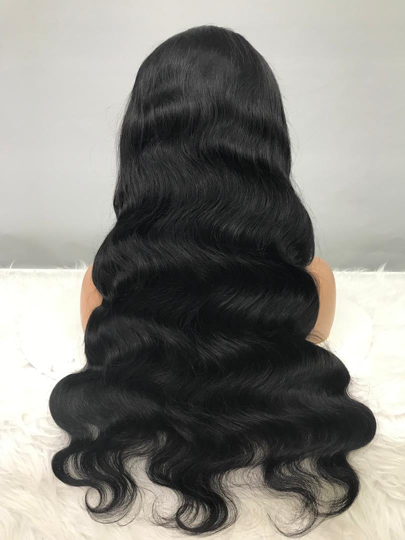 100% Indian Human Hair - BODY WAVE pre-plucked - Full Frontal Free Part