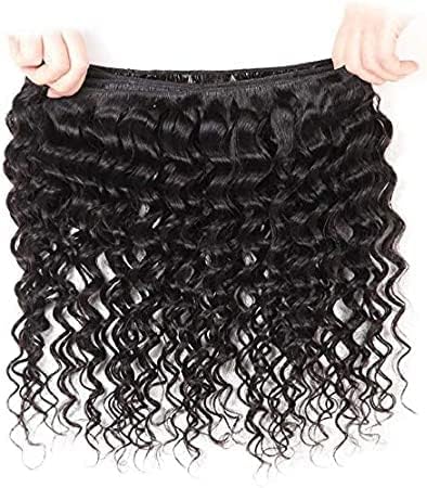 NATURAL BLACK COLOR 100% BRAZILIAN HUMAN HAIR BUNDLE - DEEP WAVE