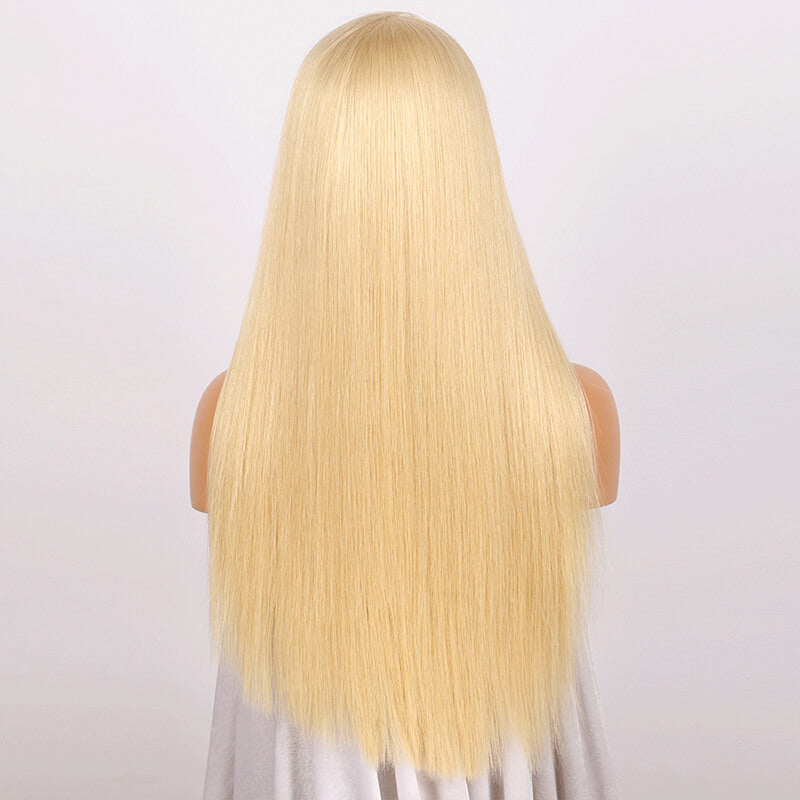 180% DENSITY - 100% Brazilian Human Hair - 180% STRAIGHT 613 Blonde Transparent lace pre-plucked