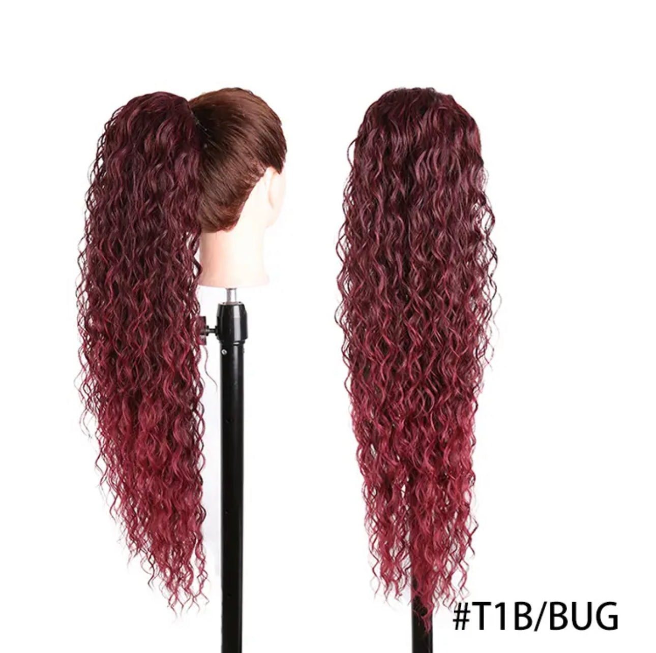 WATER WAVE - Synthetic Hair Ponytail Extension Long 28” 36”Inch Curly Drawstring Ponytail Kanekalon