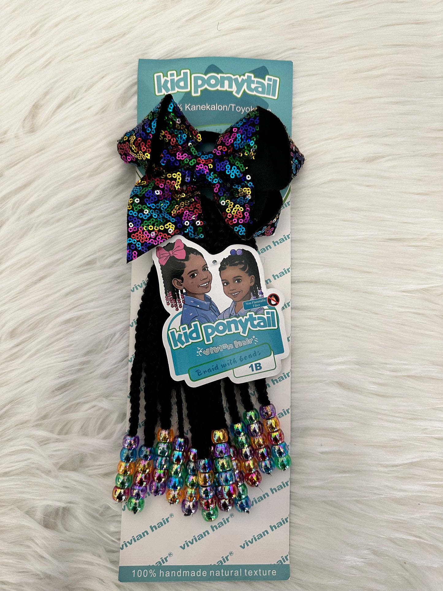 BEADED KIDS BRAIDS PONYTAIL