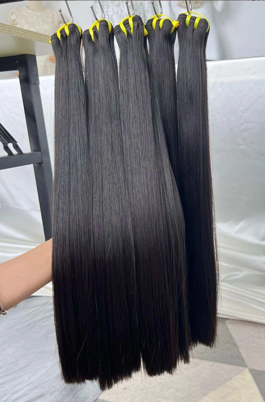 Bone Straight Double Drawn Human Hair Luxury Bundles