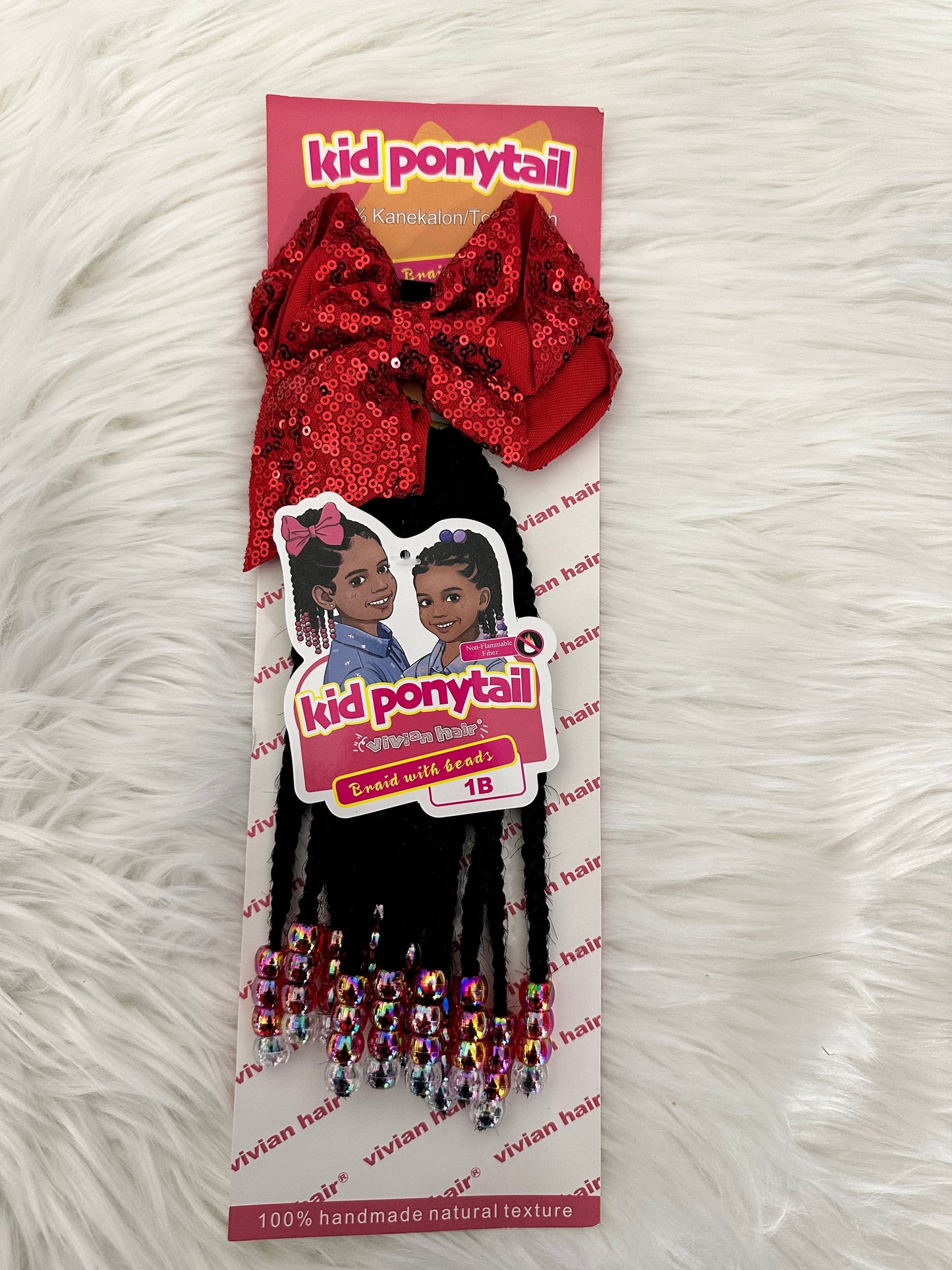 BEADED KIDS BRAIDS PONYTAIL