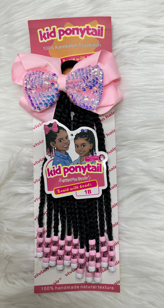 BEADED KIDS BRAIDS PONYTAIL