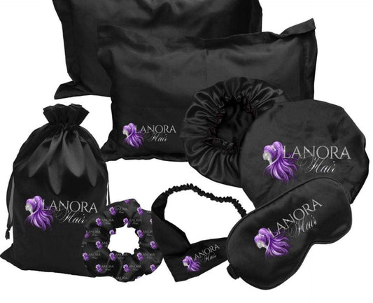 Lanora Hair Satin Pillow case and Bonnet set