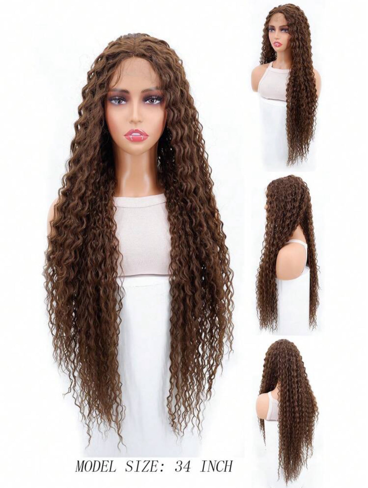 13*4 Lace Front Premium Synthetic Water Wave Wig -  34"