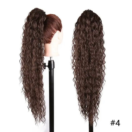 WATER WAVE - Synthetic Hair Ponytail Extension Long 28” 36”Inch Curly Drawstring Ponytail Kanekalon