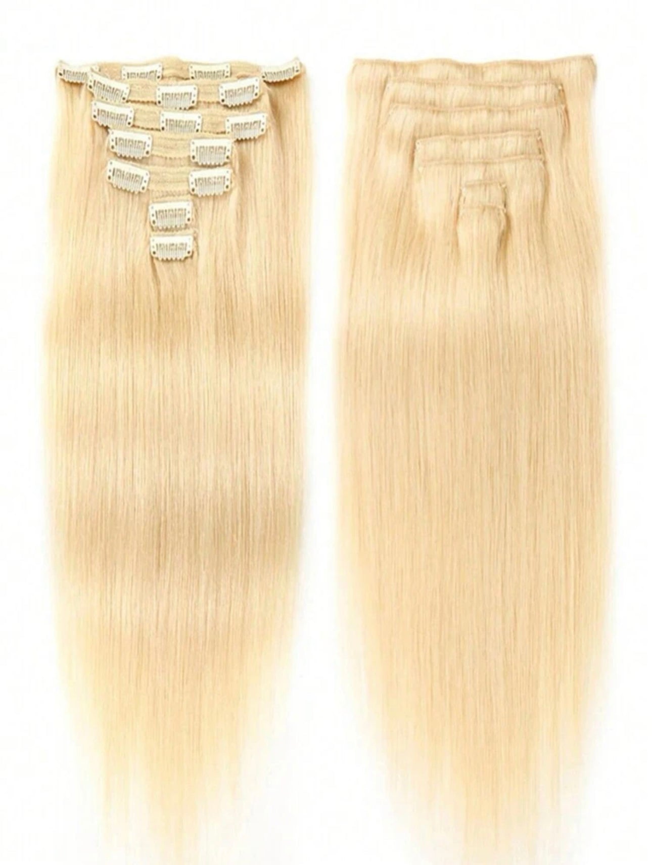 100% Human Hair Clip ins - 8pc Clip in Extension