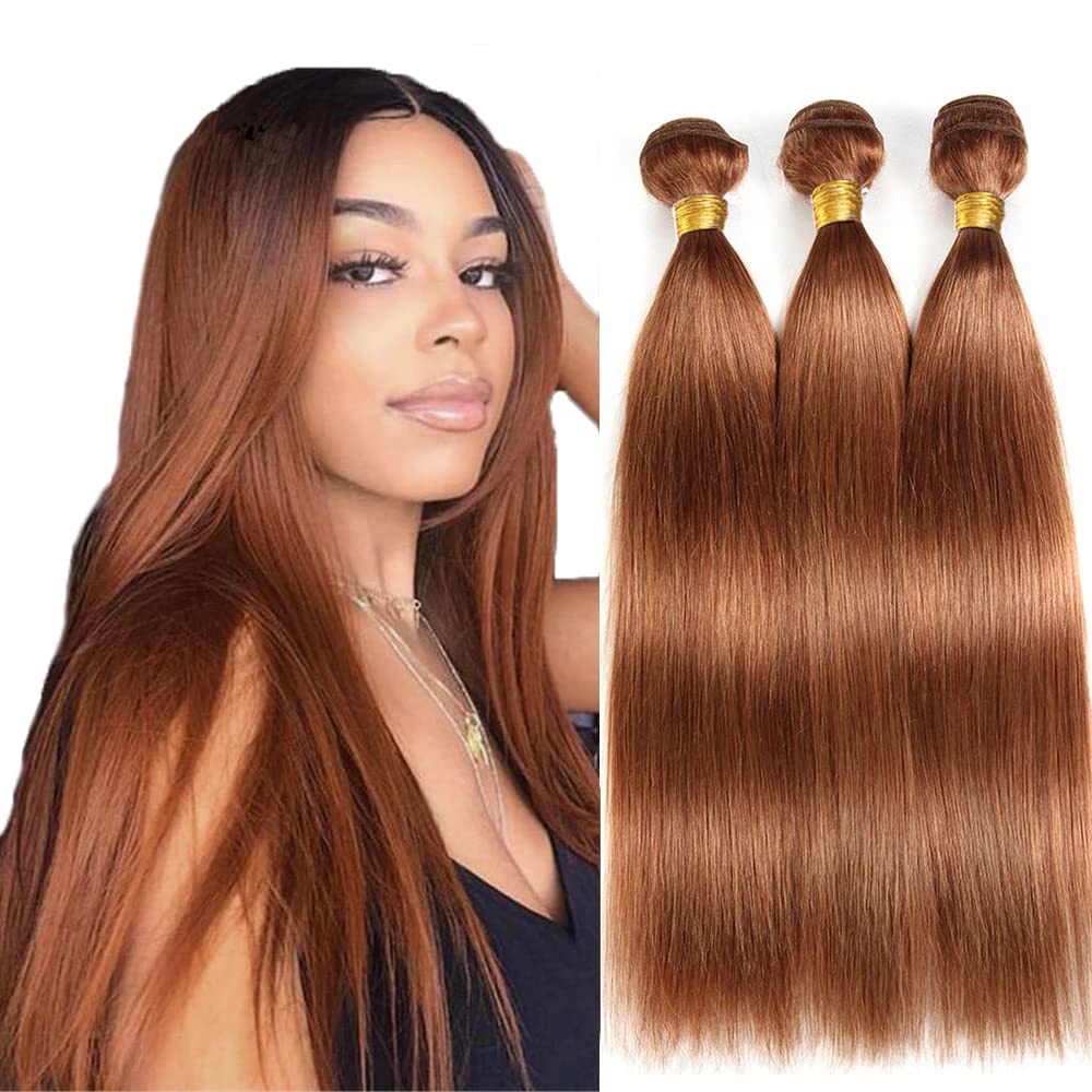 COLOR 30 100% BRAZILIAN HUMAN HAIR BUNDLE STRAIGHT