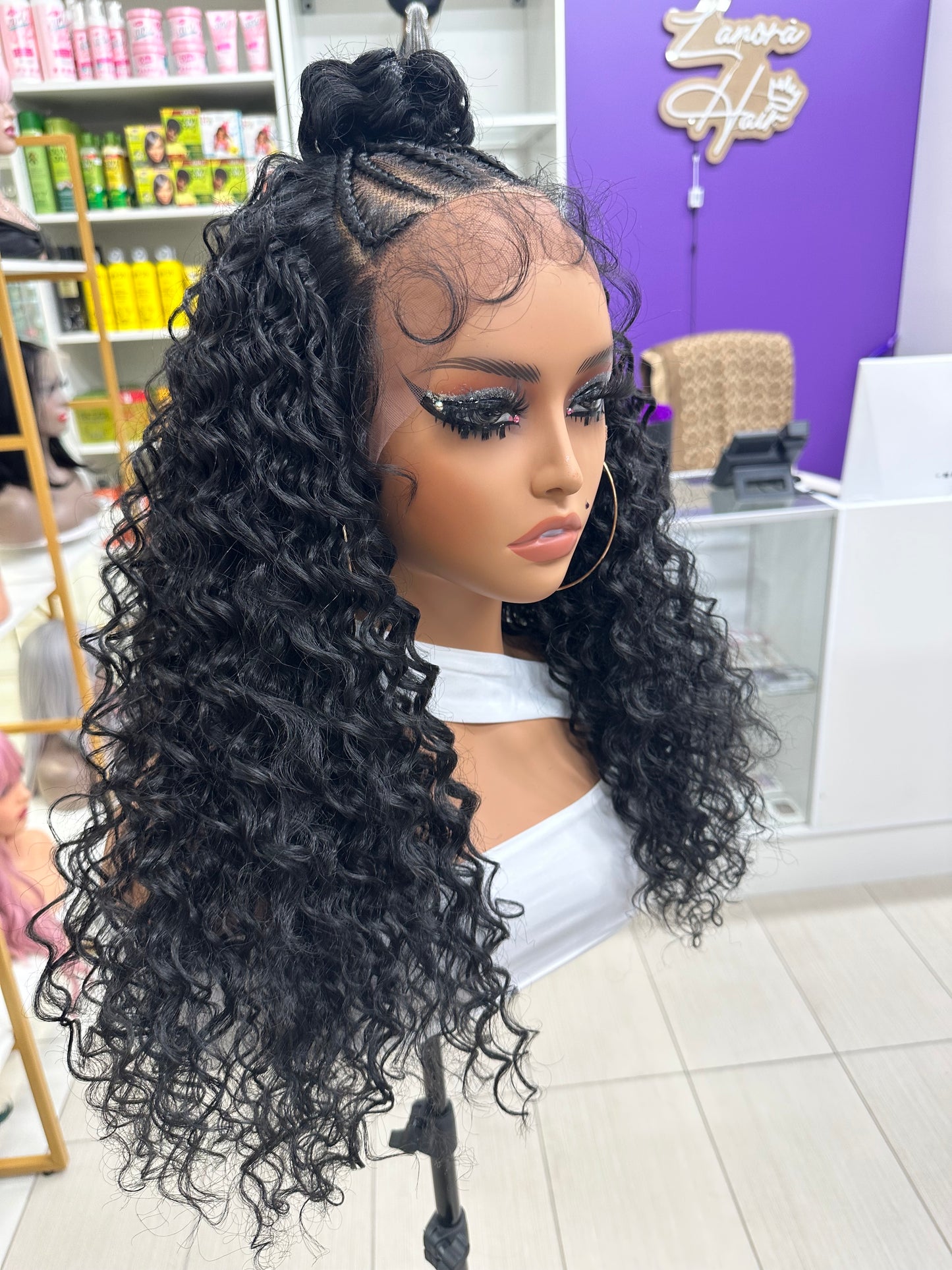 HALF UP PONYTAIL DEEP WAVE 20” - SYNTHETIC PREMIUM FIBRE