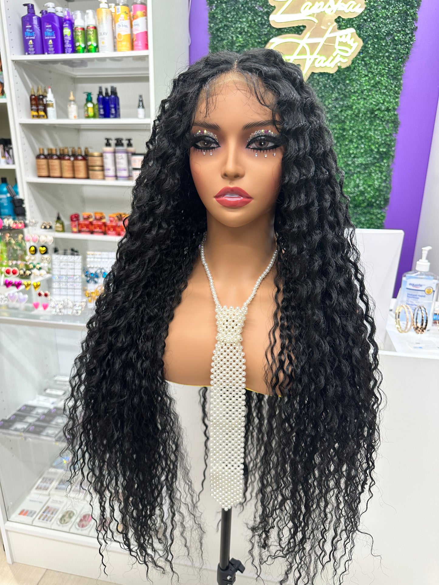 13*4 Lace Front Premium Synthetic Water Wave Wig -  34"