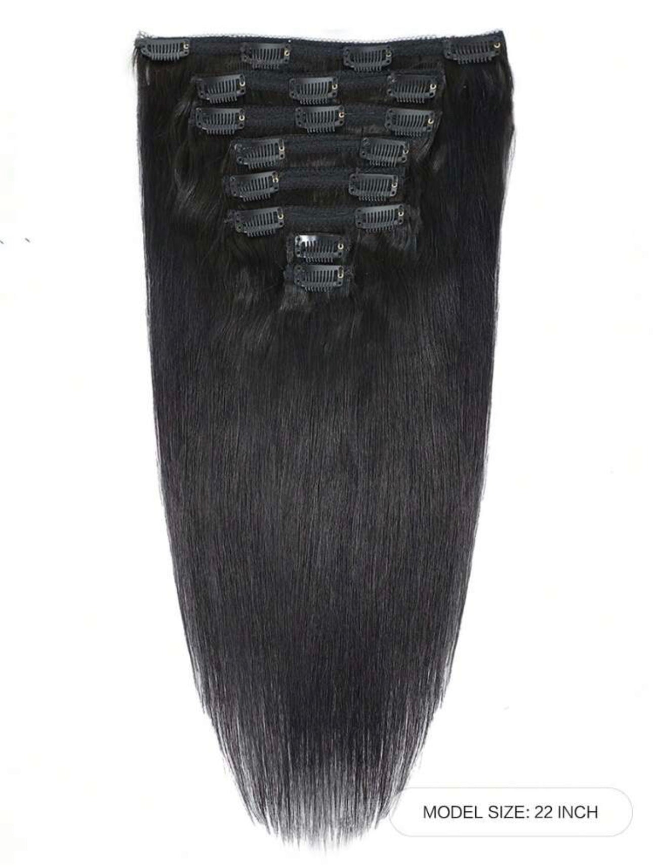 100% Human Hair Clip ins - 8pc Clip in Extension