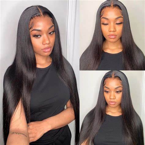 180% DENSITY - 100% Brazilian Human Hair - 180% density STRAIGHT Transparent lace pre-plucked