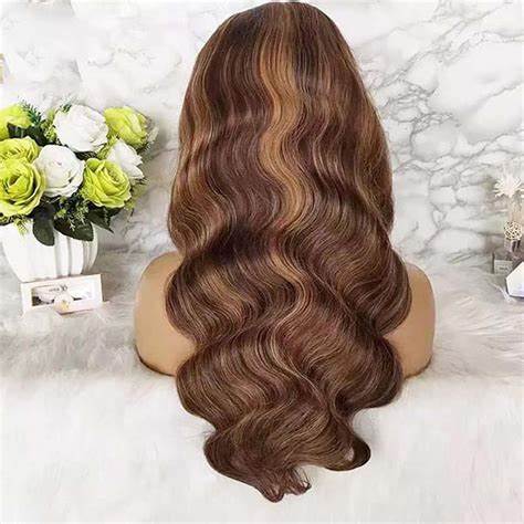 180% DENSITY - 100% Brazilian Human Hair - 180% BODY WAVE Honey Blonde Piano Color Transparent lace pre-plucked