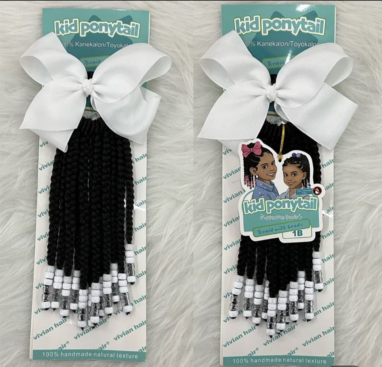 KIDS PONYTAIL BLACK NATURAL COLOR BRAID PONYTAIL