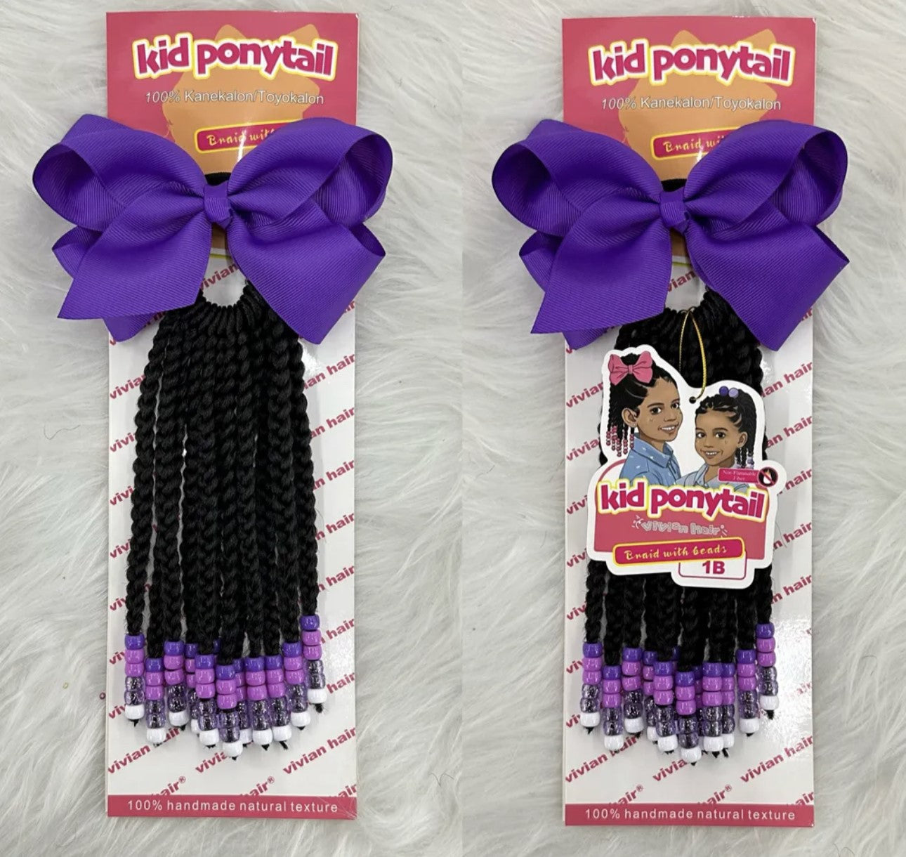 KIDS PONYTAIL BLACK NATURAL COLOR BRAID PONYTAIL