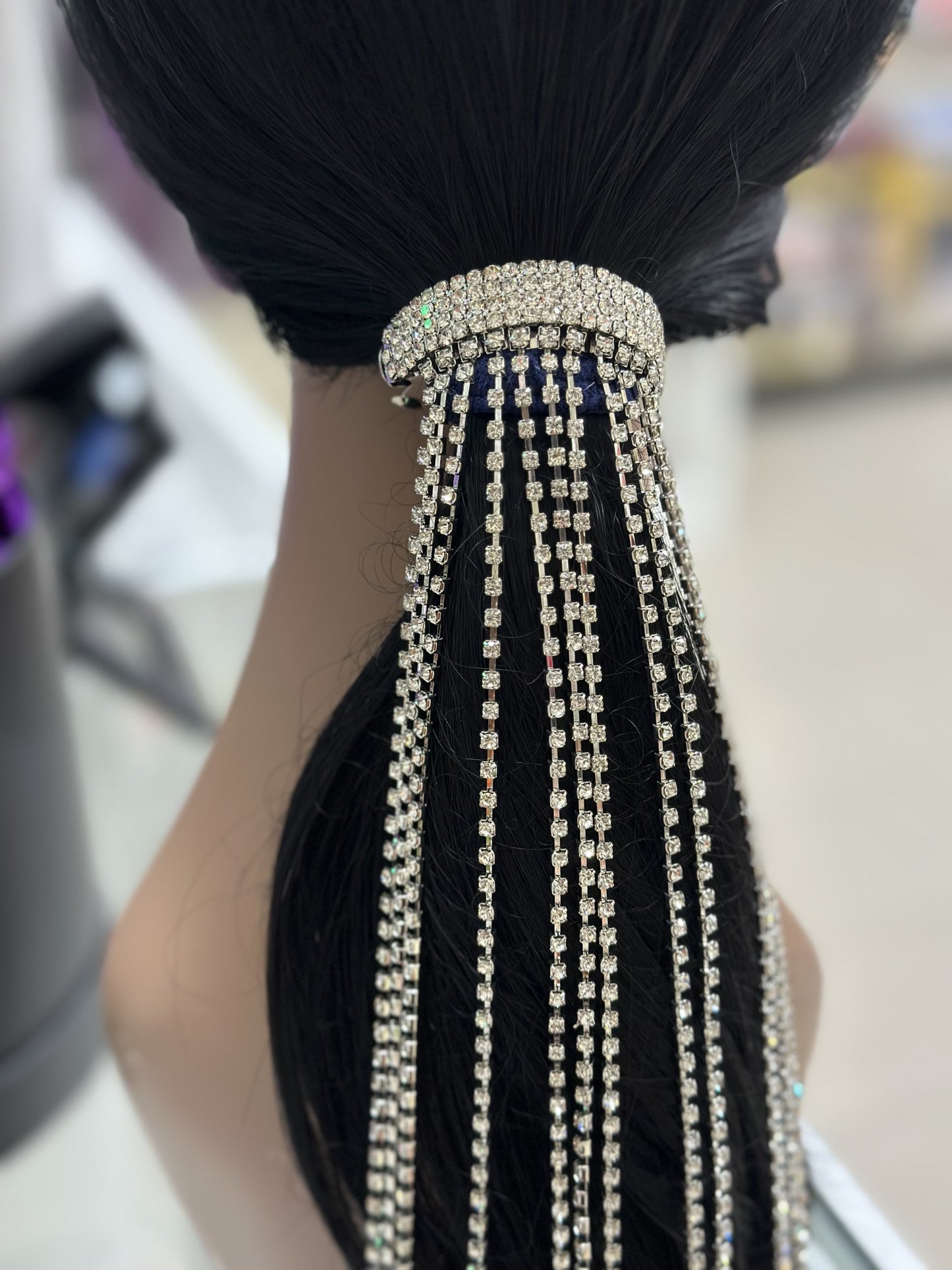 Rhinestone Tassel Hair Clip