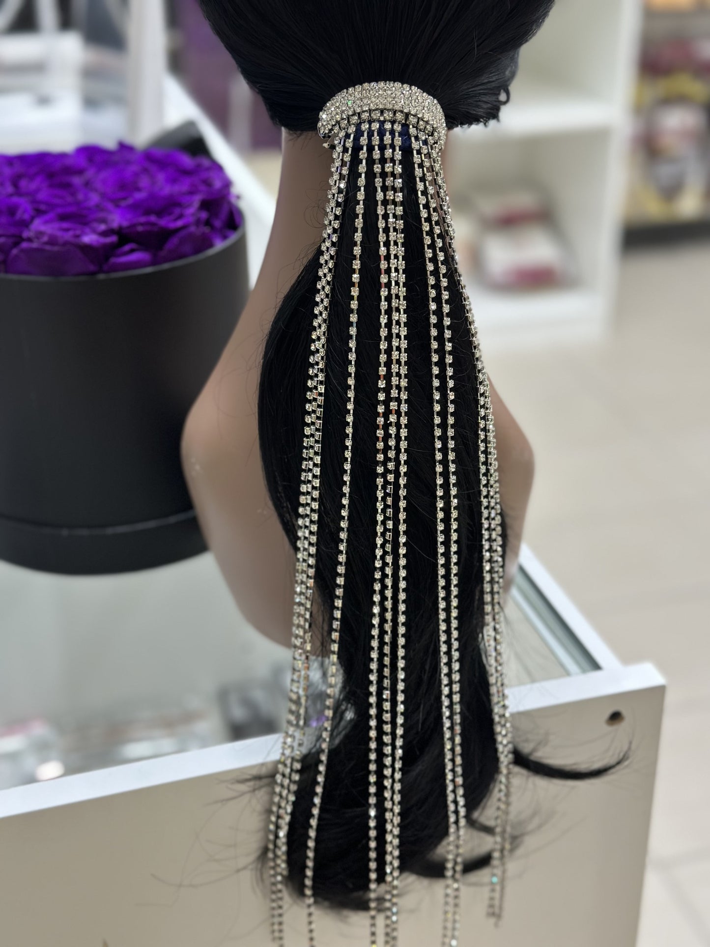 Rhinestone Tassel Hair Clip